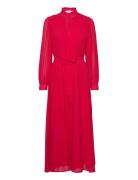 Slfdarcie Ls Ankle Plisse Dress B Maxiklänning Festklänning Red Select...