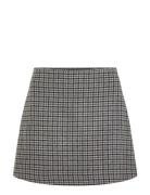 Wool Check Mini Skirt Kort Kjol Grey Tommy Hilfiger