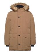 Everest Faux Fur Hooded Parka Parka Jacka Beige Superdry