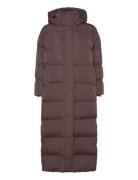 Maxi Hooded Puffer Coat Fodrad Rock Brown Superdry