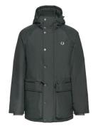 Padded Zip Jacket Parka Jacka Khaki Green Fred Perry