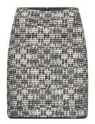 Check Boucle Skirt Kort Kjol Black Karl Lagerfeld