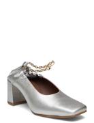 Agent Anklet Shimmer Silver Leather Pumps Shoes Heels Pumps Classic Si...