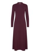 Open Back Midi Knit Dress Maxiklänning Festklänning Burgundy IVY OAK