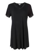 Lady Avenue Silk Jersey - Nightgown W.sleeve Svart