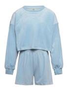 Pajama Top Shorts In Velour Sets Sweatsuits Blue Lindex