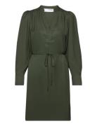Slfkassandra Ls Short Dress B Kort Klänning Green Selected Femme