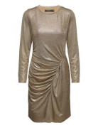 Foil-Print Jersey Dress Kort Klänning Gold Lauren Ralph Lauren