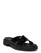 Ptnt Lthr/Ptnt Lthr-Kelsie-Sn-Fsa Platta Sandaler Black Lauren Ralph L...