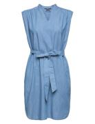 Denim-Effect Dress Knälång Klänning Blue Esprit Collection