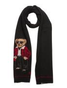 Wool Blend-Holiday Bear Scarf Accessories Scarves Winter Scarves Black...