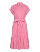 Gingham Cotton Dress Kort Klänning Pink Lauren Ralph Lauren