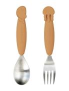 D By Deer Yummyplus Spoon & Fork Set Sea Friends Gul