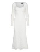 Adoni Lace Midi Dress Knälång Klänning White Bardot