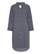 Remain Shirtdress Stripe Hw Knälång Klänning Navy Moshi Moshi Mind