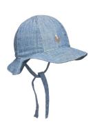 Cotton Chambray Hat Solhatt Blue Ralph Lauren Baby