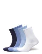 Sock 4 P Soft Rib Lingerie Socks Regular Socks Blue Lindex