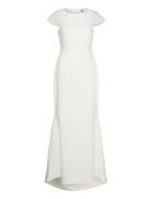 Yaschrista Cs Maxi Train Dress - Celeb Maxiklänning Festklänning White...