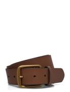 Polo Ralph Lauren Signature Pony Leather Belt Brun