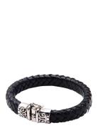 Thick Leather Bracelet With Detailed Lock Armband Smycken Black Nialay...