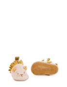 Beige Lion Leather Slippers Sous Mon Baobab 18/24 M Shoes Baby Booties...