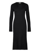 Sherry Flared Knit Dress Dresses Knitted Dresses Black NORR