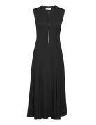 IVY OAK Long Midi Length Zipped Dress Svart