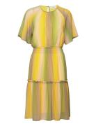 Recycled Polyester Dress Knälång Klänning Yellow Rosemunde