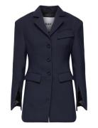 Marti - Sophisticated Twill Blazers Single Breasted Blazers Navy Day B...