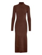 Silvigz Ls Long Dress Dresses Knitted Dresses Brown Gestuz
