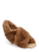 Carrie, 1554 Fur Micro Sandal Med Klack Brown STINE GOYA