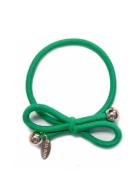 Hair Tie With Gold Bead - Kelly Green Accessories Hair Accessories Scr...