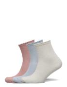 Pcsebby Glitter Long 3-Pack Socks Lingerie Socks Regular Socks White P...