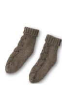 Ardette Knitted Pointelle Socks 22-24 Sockor Strumpor Brown That's Min...