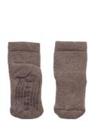 Melton Cotton Socks - Anti-Slip Beige