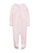 Ralph Lauren Baby Floral-Trim Footed Coverall Rosa