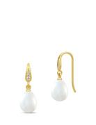 Ocean Earrings - Gold/White Örhänge Smycken White Julie Sandlau