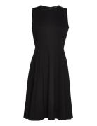 Ponte Fit-And-Flare Dress Knälång Klänning Black Lauren Ralph Lauren