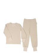 Two Pcs Pyjamas Classic Pyjamas Set Beige Geggamoja