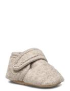 Melton Classic Wool Slippers Beige