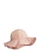 Amelia Seersucker Hat Solhatt Pink Liewood