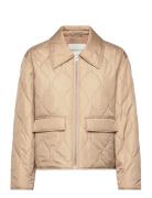 GANT Quilted Collared Jacket Beige