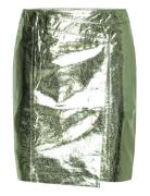 D6Meadow Metalic Leather Skirt Kort Kjol Green Dante6