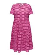 Carlux Life Ss Midi Dress Knälång Klänning Pink ONLY Carmakoma