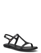 Th Flat Sandal Platta Sandaler Black Tommy Hilfiger