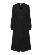 Yasluma Ls Long Wrap Dress S. Noos Knälång Klänning Black YAS