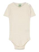 Baby Pointelle Body Bodies Short-sleeved Cream FUB