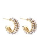 Multi Pearl Hoop Accessories Jewellery Earrings Hoops Gold By Jolima