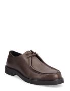 Slhtim Leather Moc-Toe Shoe Shoes Business Laced Shoes Brown Selected ...