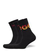 3Pqs Rib Flames Cc W Lingerie Socks Regular Socks Black HUGO